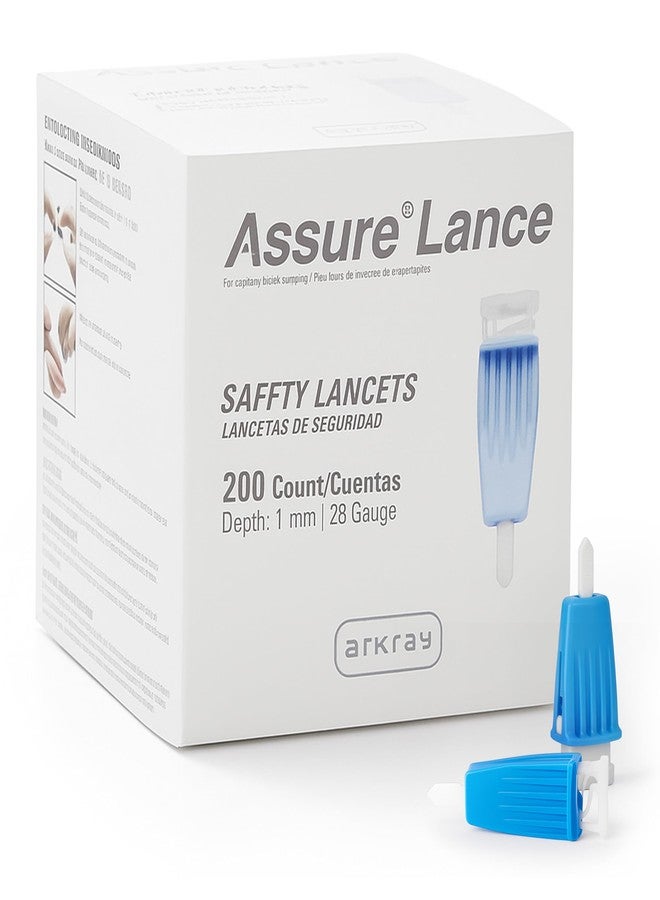Assure Lance Micro Flow Safety Lancets – Single Use Lancets for Blood Testing, Finger Pricker for Blood Glucose Test, 28G, 1mm Depth, 200 Count (Pack of 1) - Image 1